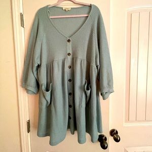 Sky Blue Chic Soul Umgee Waffle Knit Dress size XL
